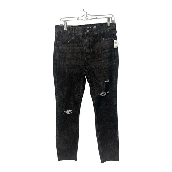 Old Navy Black High Rise Rockstar Super Skinny Jeans, Sz 10 - Picture 1 of 7
